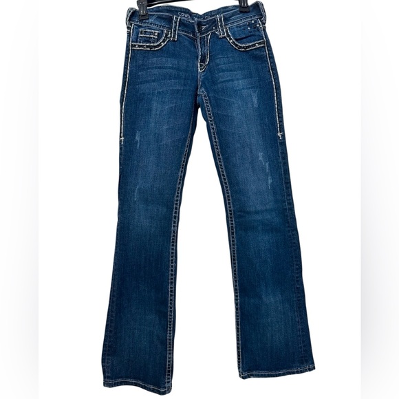 Cowgirl Tuff Dark Blue Flare Jeans - Picture 1 of 7